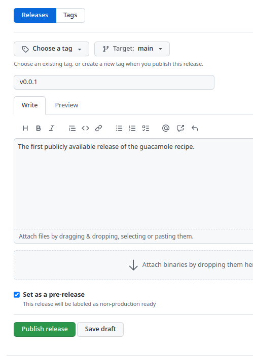 Publish your release Publish your release